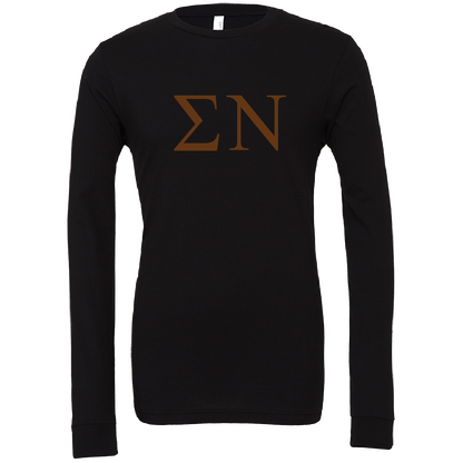 Sigma Nu Lettered Long Sleeve T-Shirts