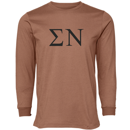 Sigma Nu Lettered Long Sleeve T-Shirts