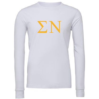 Sigma Nu Lettered Long Sleeve T-Shirts