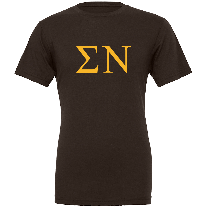 Sigma Nu Lettered Short Sleeve T-Shirts