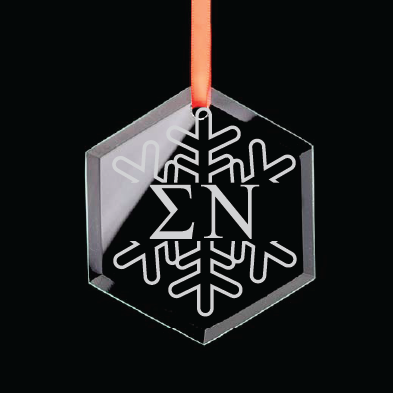 Sigma Nu Hexagon Single-Snowflake Ornament