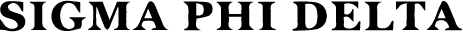 Sigma Phi Delta logo in black text on a white background