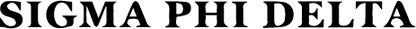 Sigma Phi Delta logo in black text on a white background