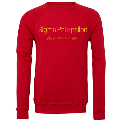 Sigma Phi Epsilon Embroidered Printed Name Crewneck Sweatshirts