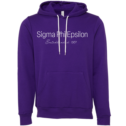 Sigma Phi Epsilon Embroidered Printed Name Hooded Sweatshirts