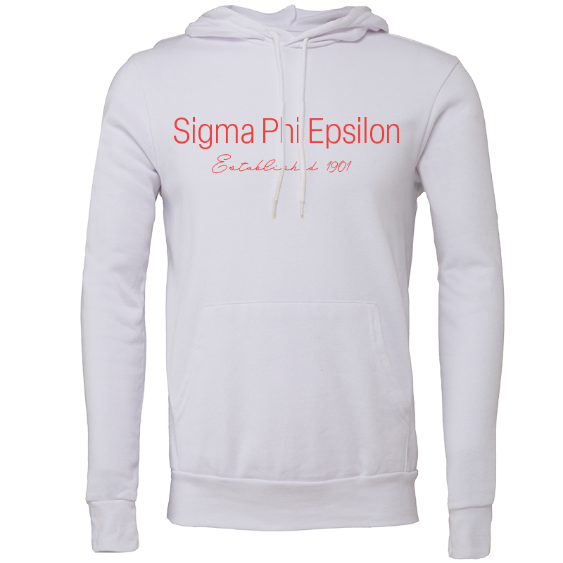 Sigma Phi Epsilon Embroidered Printed Name Hooded Sweatshirts