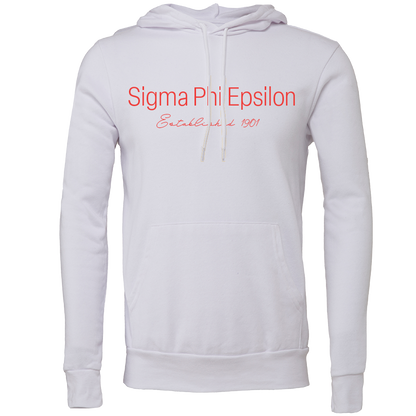 Sigma Phi Epsilon Embroidered Printed Name Hooded Sweatshirts