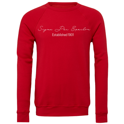 Sigma Phi Epsilon Embroidered Scripted Name Crewneck Sweatshirts