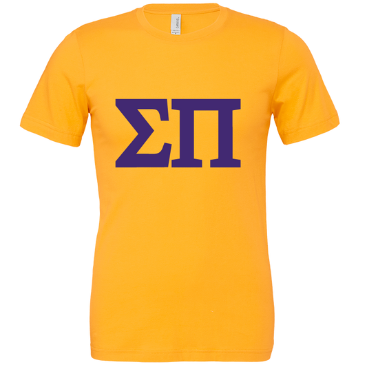 Sigma Pi Lettered Short Sleeve T-Shirts