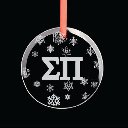 Sigma Pi Round Multi-Snowflake Ornament
