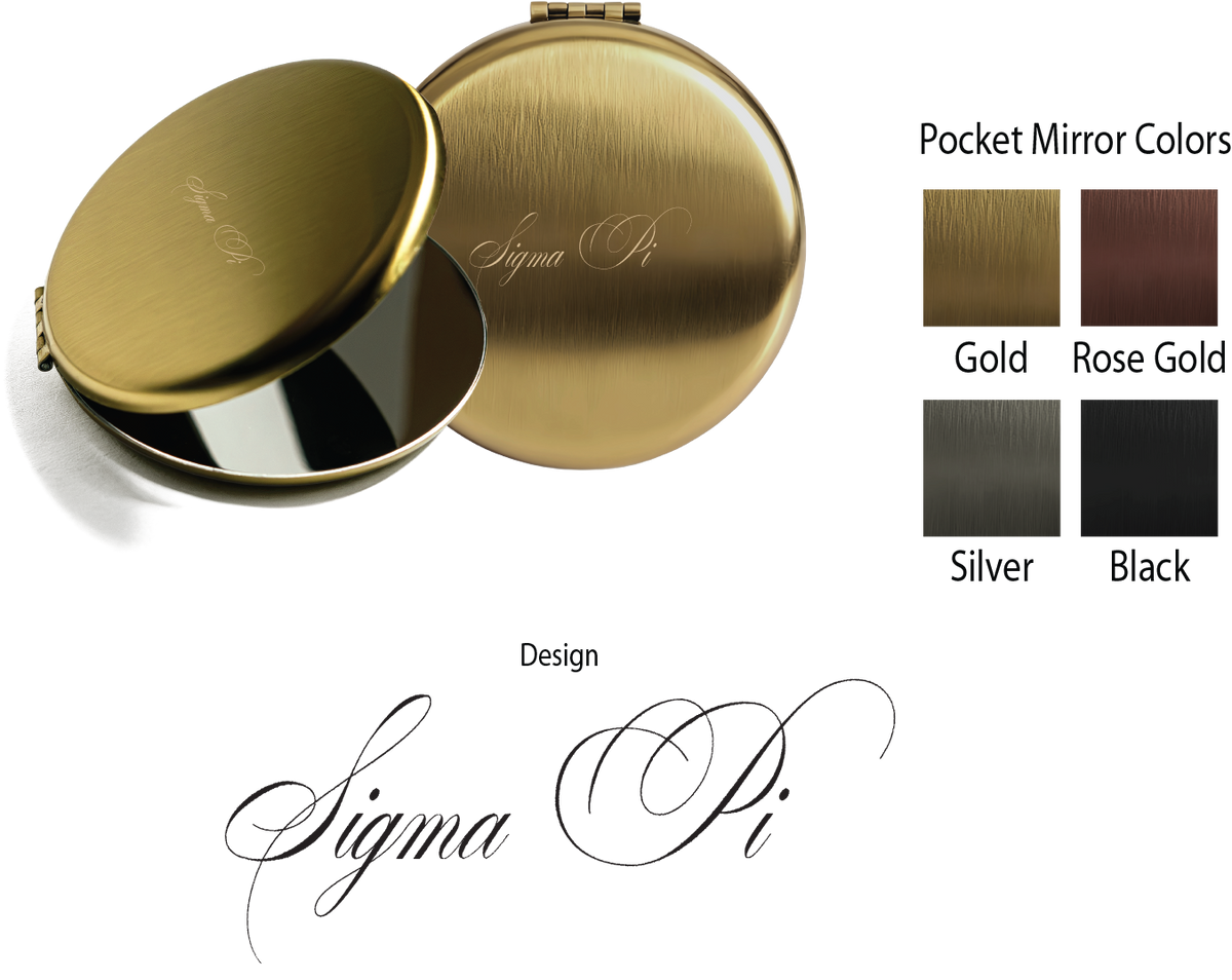 Sigma Pi Script Pocket Mirrors