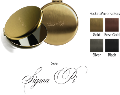 Sigma Pi Script Pocket Mirrors