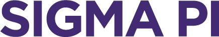 Sigma Pi logo in purple on a white background