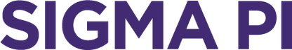 Sigma Pi logo in purple on a white background