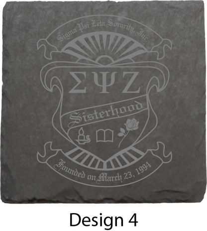 Sigma Psi Zeta Stone Coasters - 4-Pack