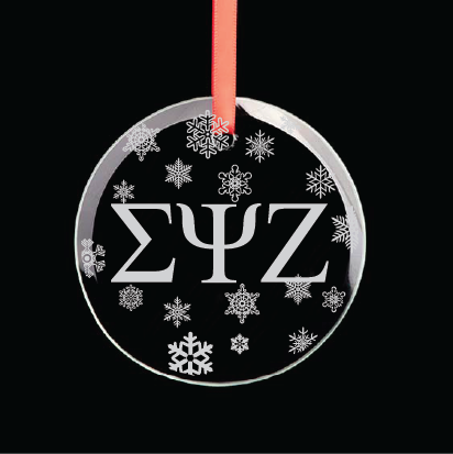 Sigma Psi Zeta Round Multi-Snowflake Ornament