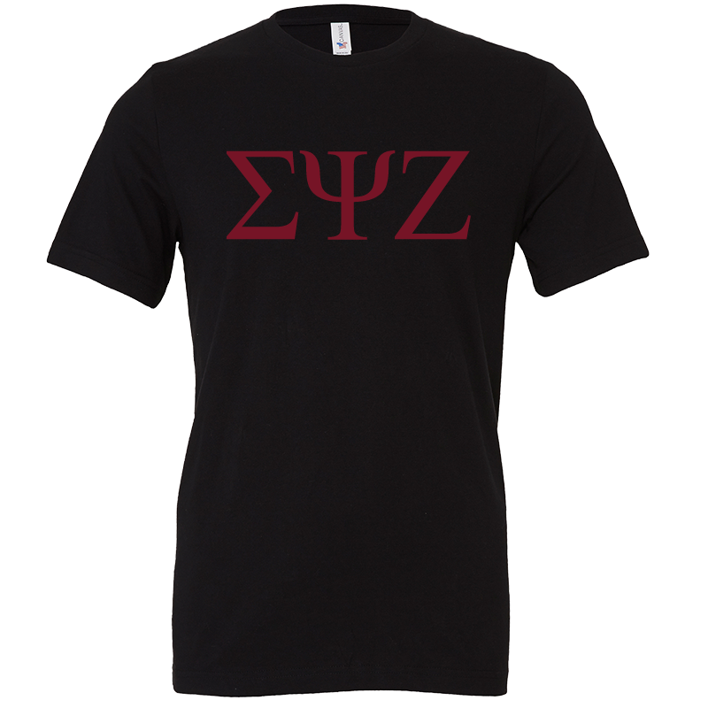 Sigma Psi Zeta Lettered Short Sleeve T-Shirts