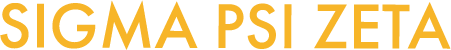 Text 'SIGMA PSI ZETA' in yellow on a white background