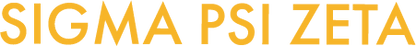 Text 'SIGMA PSI ZETA' in yellow on a white background