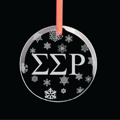 Sigma Sigma Rho Round Multi-Snowflake Ornament