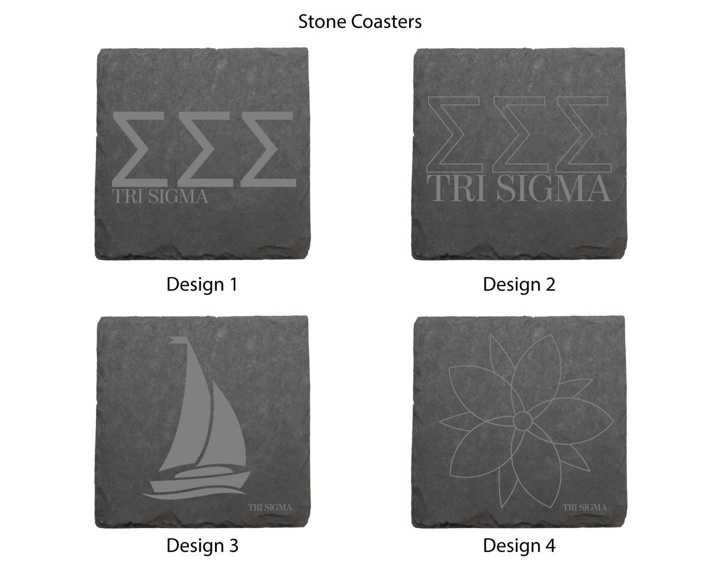 Sigma Sigma Sigma Stone Coasters - 4-Pack