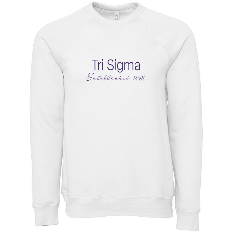 Sigma Sigma Sigma Embroidered Printed Name Crewneck Sweatshirts