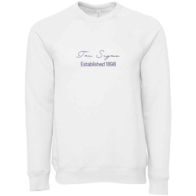 Sigma Sigma Sigma Embroidered Scripted Name Crewneck Sweatshirts