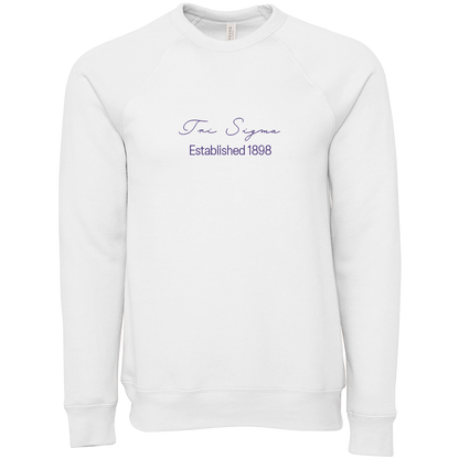 Sigma Sigma Sigma Embroidered Scripted Name Crewneck Sweatshirts