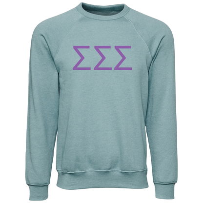 Sigma Sigma Sigma Lettered Crewneck Sweatshirts