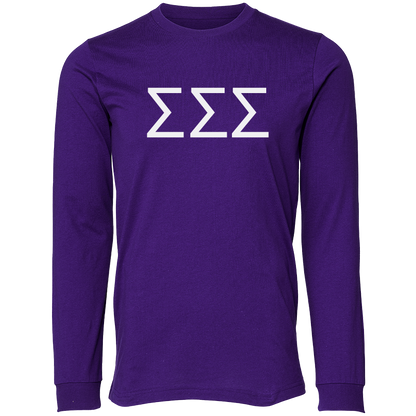 Sigma Sigma Sigma Lettered Long Sleeve T-Shirts