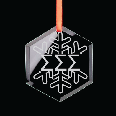Sigma Sigma Sigma Hexagon Single-Snowflake Ornament
