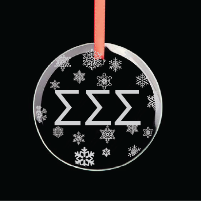 Sigma Sigma Sigma Round Multi-Snowflake Ornament