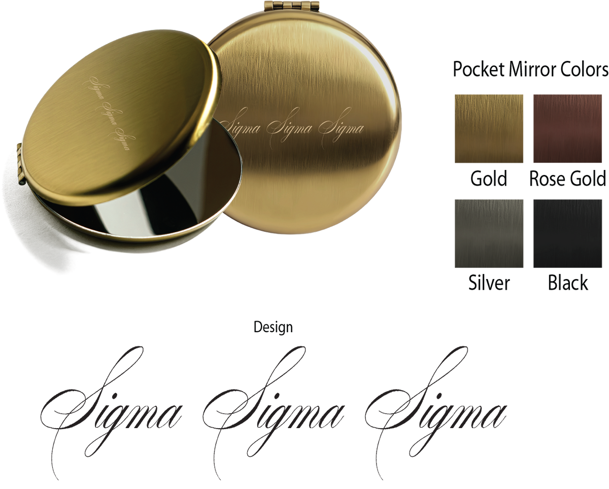 Sigma Sigma Sigma Script Pocket Mirrors