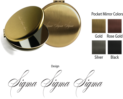 Sigma Sigma Sigma Script Pocket Mirrors