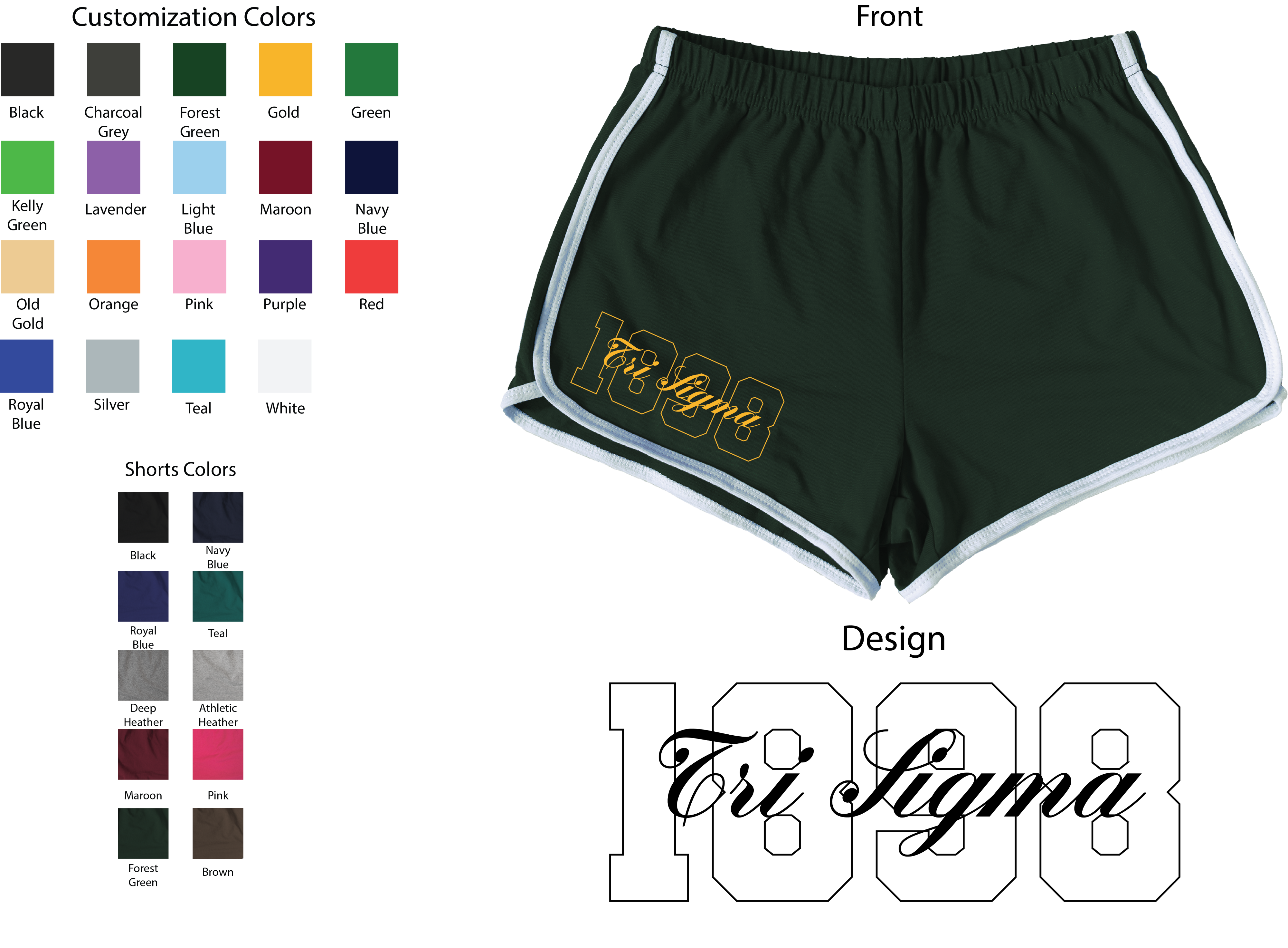 Sigma Sigma Sigma Year and Name Women's Shorts