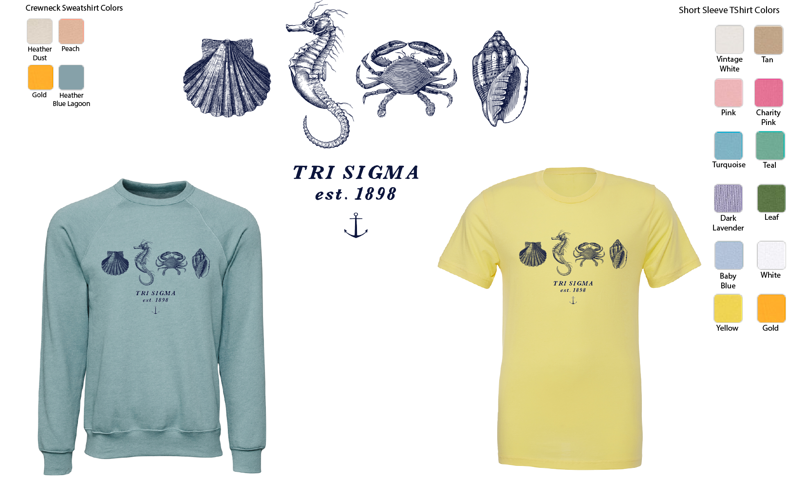 Sigma Sigma Sigma Nautical Graphic T-Shirts