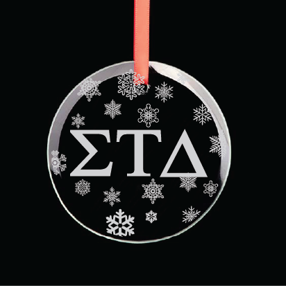 Sigma Tau Delta Round Multi-Snowflake Ornament