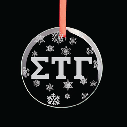 Sigma Tau Gamma Round Multi-Snowflake Ornament