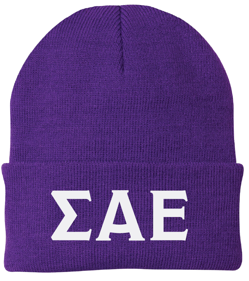 Sigma Alpha Epsilon Lettered Beanies