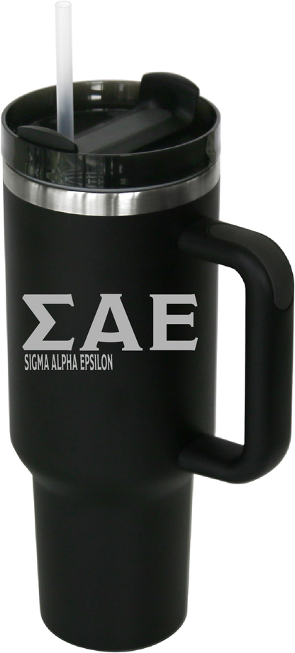Sigma Alpha Epsilon Lettered 40oz Tumblers