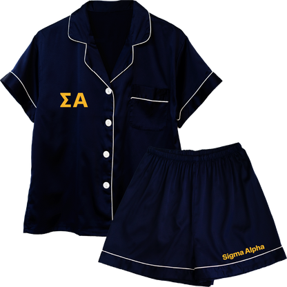 Sigma Alpha Embroidered Ladies' Pajama Sets