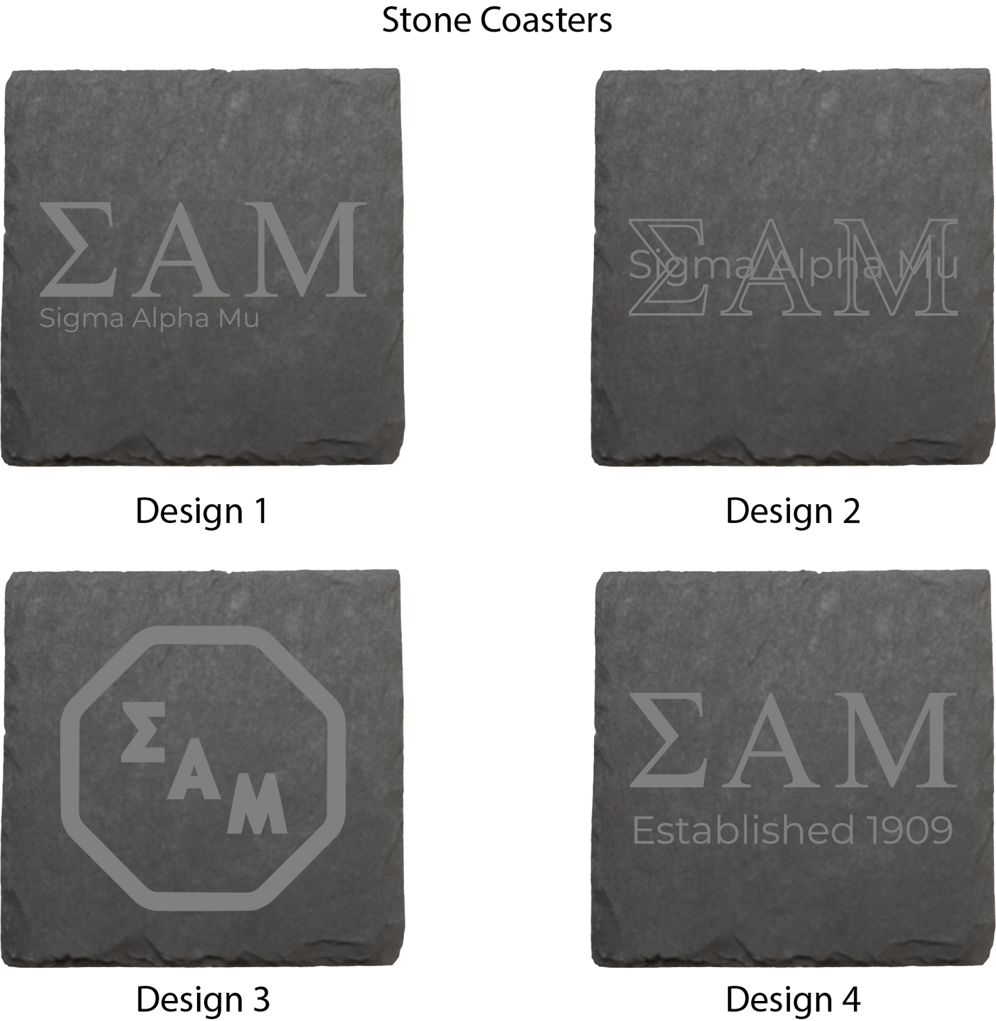 Sigma Alpha Mu Stone Coasters - 4-Pack