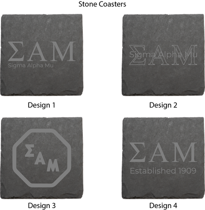 Sigma Alpha Mu Stone Coasters - 4-Pack