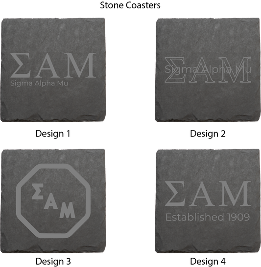 Sigma Alpha Mu Stone Coasters - 4-Pack