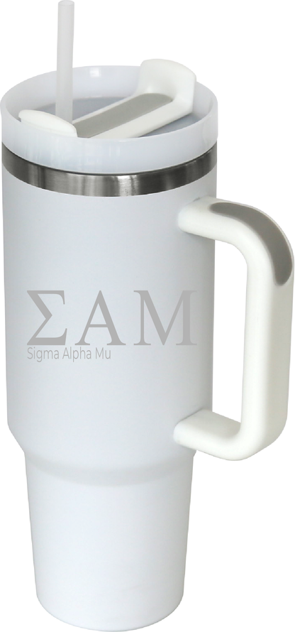 Sigma Alpha Mu Lettered 40oz Tumblers