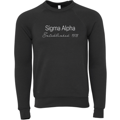 Sigma Alpha Embroidered Printed Name Crewneck Sweatshirts