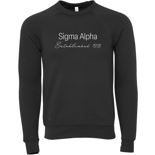 Sigma Alpha Embroidered Printed Name Crewneck Sweatshirts
