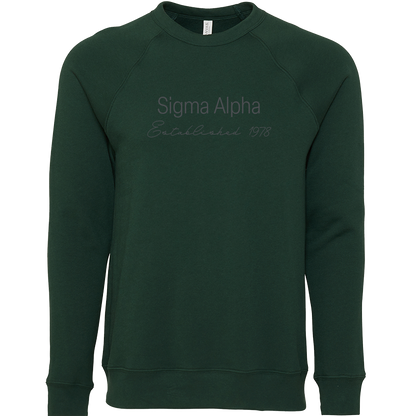 Sigma Alpha Embroidered Printed Name Crewneck Sweatshirts