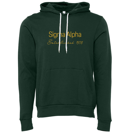 Sigma Alpha Embroidered Printed Name Hooded Sweatshirts
