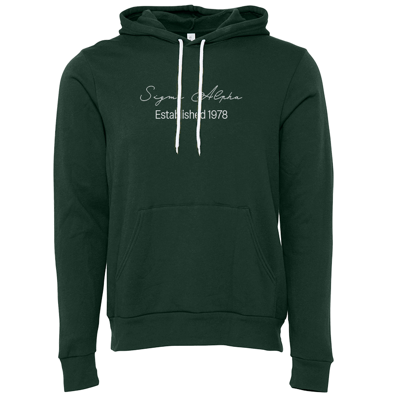 Sigma Alpha Embroidered Scripted Name Hooded Sweatshirts